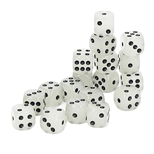 18-teiliges Leuchtendes Würfel-Set, Rollende Würfel Polyedrische Würfel,Kompatible Kartenspiel-Würfelzähler mit Klarer Zahl 6-seitiges Würfelspiel für Spielpädagogik von Luqeeg