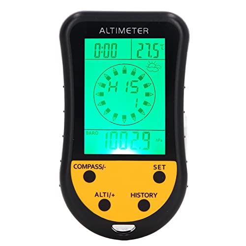 Luqeeg Digitaler Höhenmesser 8 in 1 Multifunktionsbarometer mit Kompass -Thermometer -Wettersensor für Outdoor Enthusiasten LCD Hintergrundbeleuchtung von Luqeeg