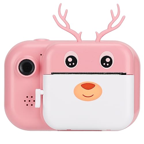 Luqeeg Druck Kamera, Tragbare 1080p Thermalspielzeugs Kamera mit Doppel Objektiv, Foto übertragung, 16g Speicher, Sofort Druck, Sorten Modus für die Aufnahme Schöner Momente (PINK) von Luqeeg