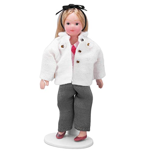 Luqeeg Miniatur Porzellanmenschen, Lebensechte Mini Keramik Mädchenpuppe, Puppenhaus Porzellan DIY Puppenmodell, Puppenhaus Charaktermodell mit Ständer für Puppenhaus im Maßstab 1/12 Luqeeg Miniatur Porzellanmenschen, Lebensechte Mini Keramik Mädchenpuppe, Puppenhaus Porzellan DIY Puppenmodell, Puppenhaus Charaktermodell mit Ständer für Puppenhaus im Maßstab 1/12 von Luqeeg