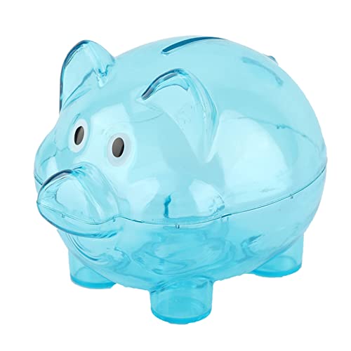 Luqeeg Piggy Bank, Transparenter Plastik, Niedliche Cartoon Schwein Bank, Geld Cash Saving Box, Schöne Möbelverzierungen für Geschenke, Spielzeuggeschenke (S) von Luqeeg
