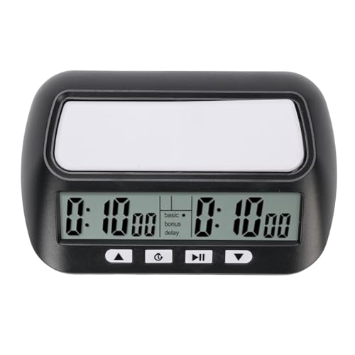 Luqeeg Schachuhr, Digitaler Timer Multifunktionale Tragbare Professionelle Batteriebetriebene Schachuhr mit Alarm für Brettspielspieler Count-up-down-Timer von Luqeeg