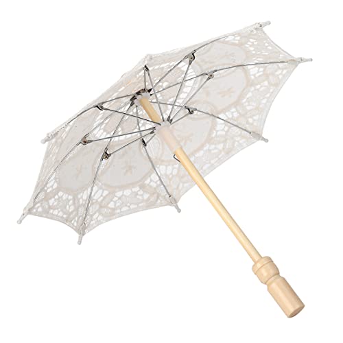 Luqeeg Spitzenparasol, Spitzenblume Stickerei Parasol, Fotoshooting -Requisite, Hochzeitsschirme für Dekoration, Foto, Teeparty (L) von Luqeeg