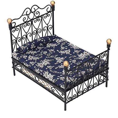 Puppenhausmöbel, Doppelbett 1:12, Miniatur-Puppenhaus-Zubehör, Simulation, Lebensszene, Wohnzimmermöbel, Spielzeug Geeignet für Bjd, Puppenhausdekoration Prinzessin Bett Eisen Puppenhaus Doppelbett Puppenhausmöbel, Doppelbett 1:12, Miniatur-Puppenhaus-Zubehör, Simulation, Lebensszene, Wohnzimmermöbel, Spielzeug Geeignet für Bjd, Puppenhausdekoration Prinzessin Bett Eisen Puppenhaus Doppelbett von Luqeeg