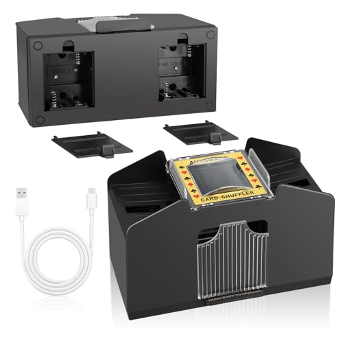 Luqixcey Automatischer Elektrischer Kartenmischer für 1-4 Deck, USB-/batteriebetrieben, Kartenmischmaschine für Poker, UNO, Texas Hold'em, Canast, Blackjack, ideal für Familienfeiern und Reisen Luqixcey Automatischer Elektrischer Kartenmischer für 1-4 Deck, USB-/batteriebetrieben, Kartenmischmaschine für Poker, UNO, Texas Hold'em, Canast, Blackjack, ideal für Familienfeiern und Reisen von Luqixcey