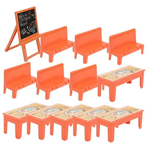 1 Satz Mini Klassenzimmer Modell Teiliges Stuhl Für Spielzimmer Für Puppenstuben Und Fotografie Dekoration 13 Stück von Lurrose