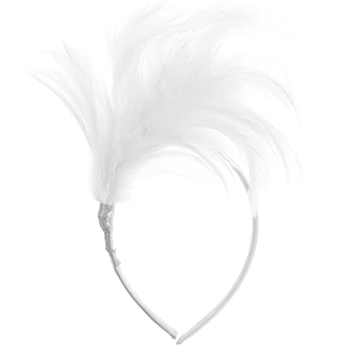 20er Jahre Stirnband Feder Haarreif Haarband Hochzeit Kopfbedeckung Vinatge Party Kostüm Accessoires (Weiß) von Lurrose