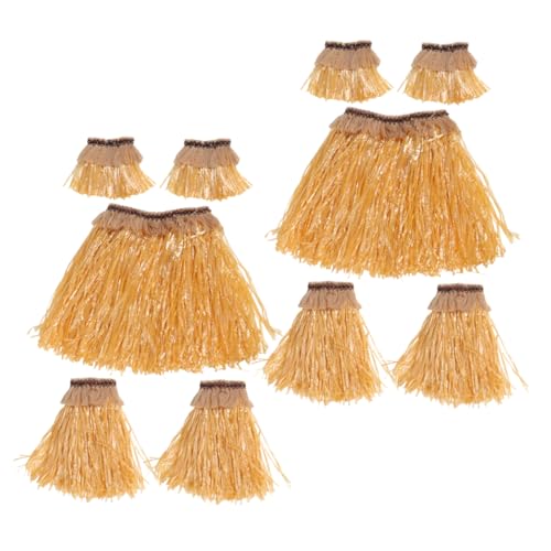 2Sätze Hawaiianisches Kostümset für Frauen und Teiliges Set mit Baströcken und Zubehör für Strandpartys Luau Feiern und Sommerliche Themenveranstaltungen Farbenfroh von Lurrose