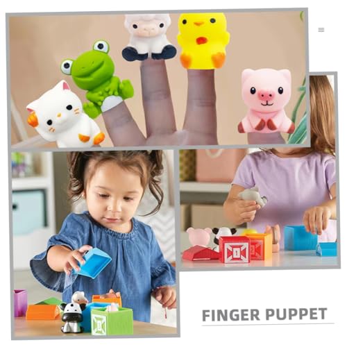 Lurrose 10 Stück Teiliges Fingerpuppen Tiere aus Flexiblem Kunststoff Bunte Tierfiguren für Kleinkinder Leicht Pädagogisches Eltern Junge Mädchen Bindung von Lurrose