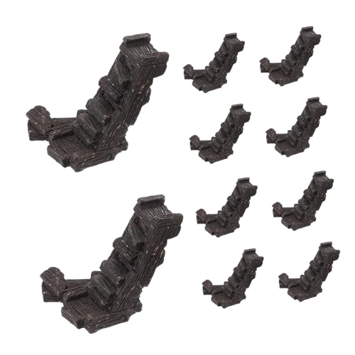 Lurrose 10Stücke Miniature Stair Decor Dollhouse Accessories High Detail Resin Steps for DIY Projects and Home Decoration for Miniature Furniture and Collectibles von Lurrose