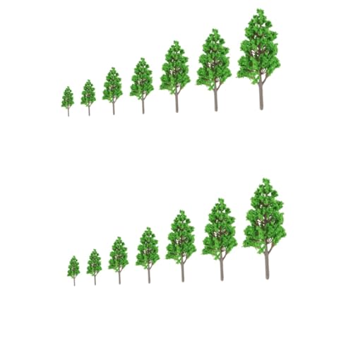 14 STK Kunstpflanzen Miniaturen Diorama-Baum Landschaftsmodellbäume Mini-modellbäume Grüne Dekorationen Mini Gefälschte Bäume Skulptur Dekor Landschaftsbaum Anlage Handbuch Bonsai von Lurrose