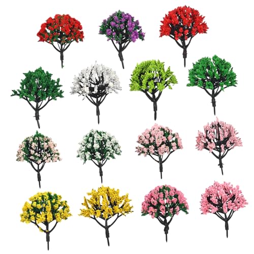 Lurrose 15 Stück grüne Landschaft Landschaftsmodell Simulationsanlagenmodell Pflanzen-Modellschmuck Modellbäume Artificial Tree Little Trees künstlicher Baum Miniatur-Szenenbäume Plastik von Lurrose