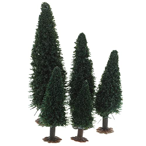 Lurrose 15St kleines Baumlandschaftsmodell Dekorationen grüner Landschaftsbaum gießen Wald Artificial Tree mikrolandschaft weihnachtsdeko Baumschmuck Pflanzenmodell-Schmuck Eisen von Lurrose