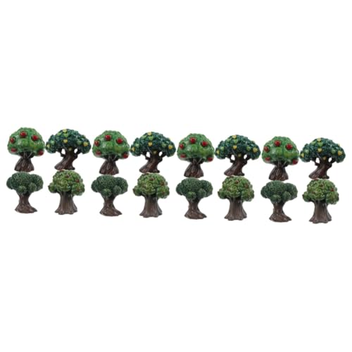 Lurrose 16 STK Simulation Apfelbaum Miniatur-Straßenbäume Simulation Baumschmuck Pflanzendekor Ornament grüner Landschaftsbaum Mini-Baum Schreibtisch Baummodell Straßenbaum Dekorationen von Lurrose
