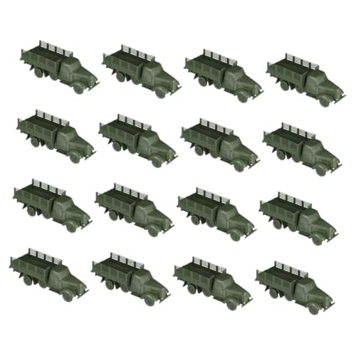 Lurrose 16 Stück Teiliges Mini Army Truck Kunststoff Realistische LKW Modelle für Sandtisch Vielseitige Miniaturfahrzeuge als Sammlerstücke von Lurrose