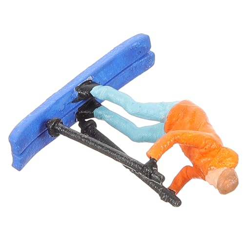 Lurrose 164 Skimädchen Orange Miniaturmodell Mini Skifahrerfigur Landschaft Skifahrermodell Winzige Skifahrerfigur Modell Sandtisch Skifahrermodell Skifahrerspielzeug Harz von Lurrose