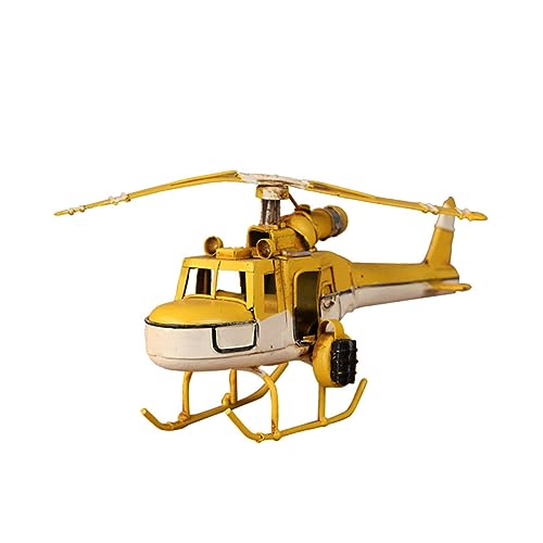 Lurrose 1Pc Dekorationen Vintage Flugzeug Modell Doppeldecker Modell Gelb Flugzeug Handwerk von Lurrose