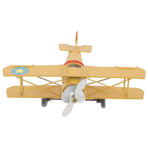 Lurrose 1stk Flugzeugmodell Für Dekor Retro-verzierung Doppeldecker Flugzeug Spielzeug Hubschrauber Holzspielzeug Kids Toys Kinder Fliegen Flugzeug Lernen Holzdeko Eisenblech Kunsthandwerk von Lurrose