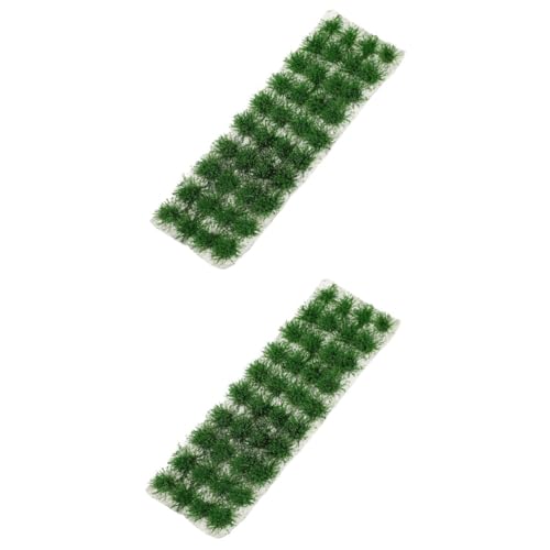 Lurrose 2 Kisten Gras-Modell Miniatur-pflanzencluster Kunstrasen Selber Machen Büschel Wandpaneel Aus Gras Kampfsysteme Mini-dekor Grasmatte Plastik Künstlich Kriegshammer von Lurrose