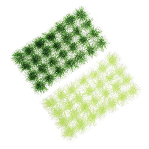 Lurrose 2 Kisten Grasschuppen Scheibengardinen Kunstrasen-Cluster Grasverzierung Gefälschtes Grasmodell Miniatur-vegetationsgruppe Statische Grasbüschel Getuftet Harz Gefälschte Pflanze von Lurrose