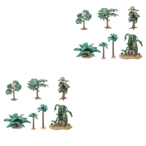 Lurrose Ornament 2 Sätze Simulation Von Bäumen Kunstpflanze Plastik Kokosnussbaum Zubehör Schreibtischaufsatz von Lurrose