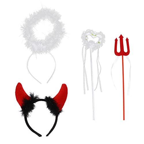 Lurrose 2 Sets Engel Halo Und Teufel Hörner Stirnband Mit Engel Teufel Zauberstab Halloween Kostüm Zubehör Weihnachten Cosplay Outfit Lurrose 2 Sets Engel Halo Und Teufel Hörner Stirnband Mit Engel Teufel Zauberstab Halloween Kostüm Zubehör Weihnachten Cosplay Outfit von Lurrose
