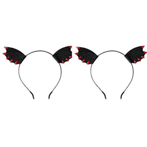 Lurrose 2 Stück Halloween Stirnband Halloween Haarband Haar Reifen Fledermaus Ohr Haarband Kostüm Zubehör für Party Karneval von Lurrose