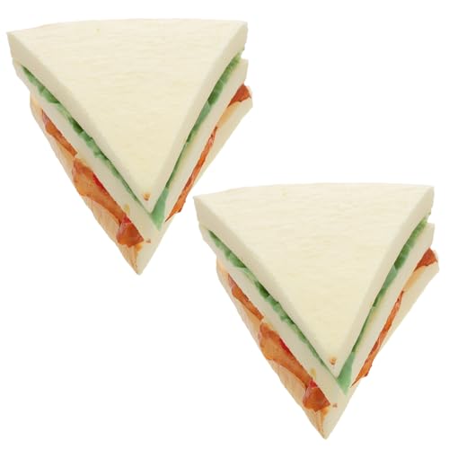 Lurrose 2 Stück Künstliches Gemüse-Sandwich, Simulation von Kunstnahrung, gefälschtes Brot, Modell, Fotografie-Requisite für Zuhause, Küche, Party-Dekorationen von Lurrose