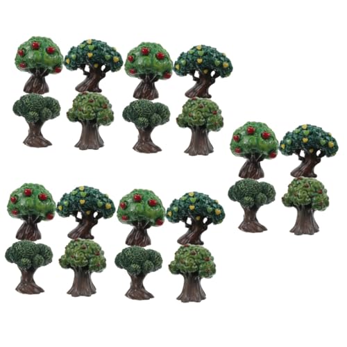 Lurrose 20 STK Simulation Apfelbaum Modellbäume trainieren Mini-Harzbaum Modelle Ornament Mini-Landschaftsdekor Bäume dekorieren Kleiner Baum künstlicher Baum Bonsai Kunsthandwerk Bahn von Lurrose