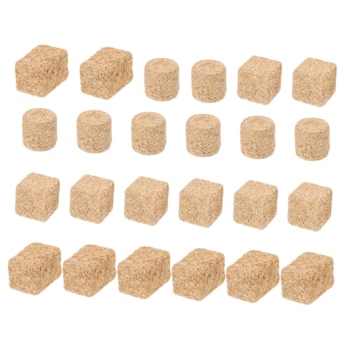 Lurrose 24 Stück Mini-heuhaufen-Modell Miniatur-heuballen Dekorativer Heuhaufen Mini-heuballen Zur Dekoration Strohfigur Mini-heuballen Zum Basteln Mini-strohballen Light Brown Holz von Lurrose