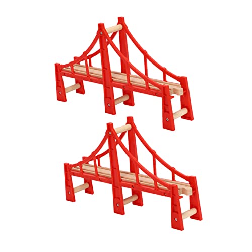 Lurrose 2St Spur BAU Rennstrecke Kinderzugbrücke Holzspielzeug Kinderspielzeug Modelle Spielzeuge Spielzeug-Verbindungsbrücken Bahngleisbrücken Puzzle Hängebrücke Schiene Zubehör hölzern von Lurrose