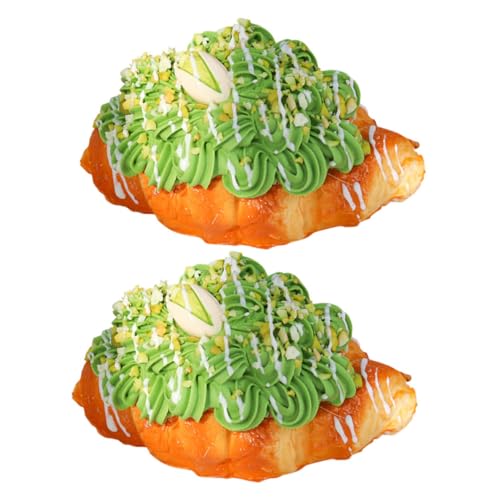 Lurrose 2st Simuliertes Croissant-Modell Dekor Falsches Gebäck Realistisches Essen Realistisches Gefälschtes Essen Rustikale Kücheneinrichtung Kunstbrote Käse Pu Künstlich von Lurrose