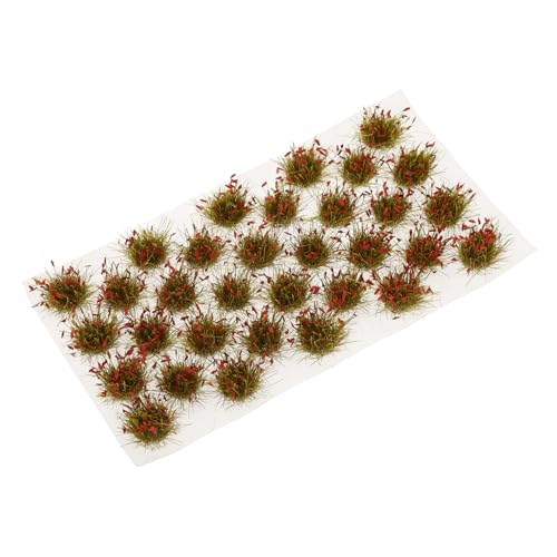 Lurrose 32 Stück Künstliches Gras Künstliche Mini Grasbüschel Grasbuschmodell Miniaturbasen Modellgras Modellbäume Grasmodellbau Sand Statisches Landschaftsmodell Landschaftsharz von Lurrose