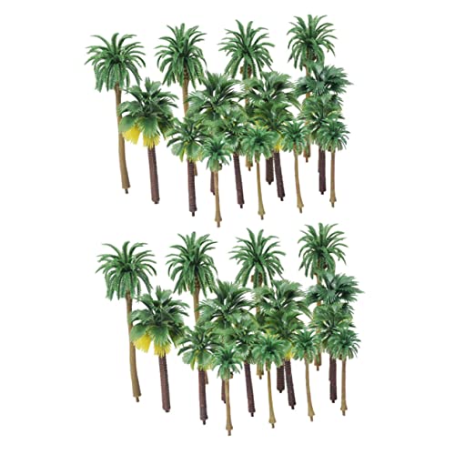 Lurrose 36st Künstliche Kokospalme Modelleisenbahn Bäume Miniatur-landschaftszubehör Mini-bäume Zum Basteln Mini-modellbäume Gefälschte Bäume Mini-Palme Grün Kokosnussbaum Bonsai Plastik von Lurrose