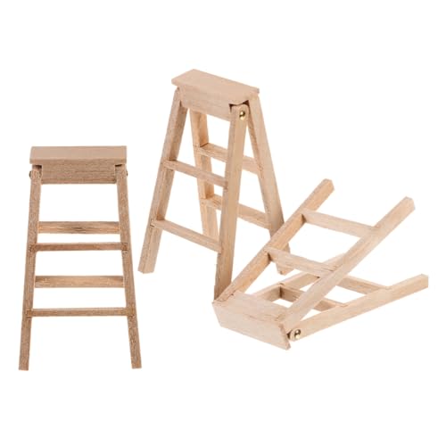 Lurrose Mini-holzleiter-Set Maßstab 112 Unbehandelte Holzleitern Für Puppenhaus-leitermöbel Und Miniatur-Sets von Lurrose