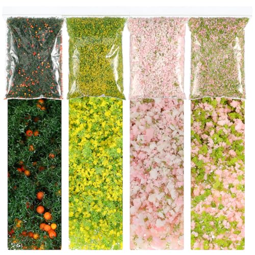 Lurrose 4 Packung Simulation Baum Pulver Buntes Baumpulver-Modellbaum für DIY Landschaft Mini Landschaftsgestaltung Gebäudemodell Eisenbahn Feengarten von Lurrose