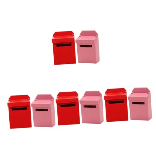 Lurrose 4 Sätze Letterbox-Modell Miniaturen Häuser Möbel Für Kinderspielzeug Pinker Postfach Im Mikro-landschaftsformat Mini-briefkasten Aus Holz Hölzern 2 Stücke * 4 von Lurrose