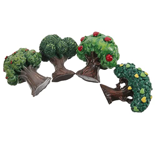 Lurrose Realistische Simulation Mini Baum Harz Ornament 4 Stücke Miniatur Garten Baum Für Decor von Lurrose