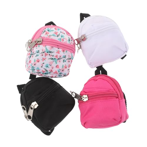 Lurrose 4 Stück Teiliges Mini Rucksack für Puppen mit Funktionalem Reißverschluss Strapazierfähiges Polyester DIY Gestaltbar Bjd Puppen Zubehör für Indoor und Outdoor Rollenspiele von Lurrose