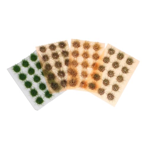 Lurrose 4 Stücke Teiliges Statische Grasbüschel Realistische Modellbau Gras Cluster für Sandtisch Eisenbahn Landschaft DIY Miniatur Dioramen Lebendige Farben für Garten und von Lurrose