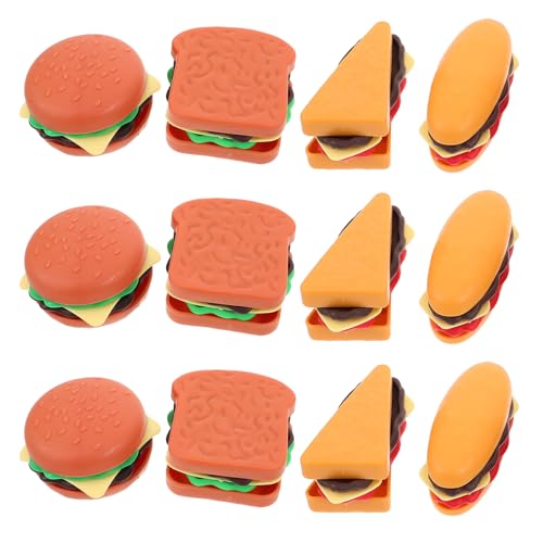 Lurrose 40-teiliges realistisches Spielessen: Miniatur-Requisiten für schnelles Essen zum Vortäuschen Einer Kinderküche – Toast, Sandwich, Burger und Hotdog – Rollenspiel-Spielzeug von Lurrose