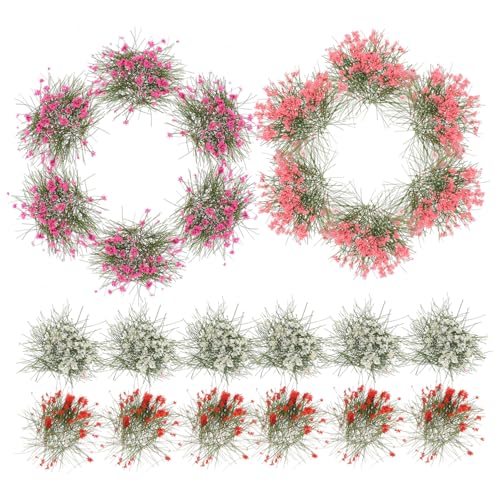 Lurrose 5 Stück Teiliges Miniatur Grasbüschel Künstliche Blumencluster für Sandtisch Modellbau Mikro Landschaft Deko Hitzebeständig Langlebig Realistisch für Diorama und Soldatenszenen von Lurrose
