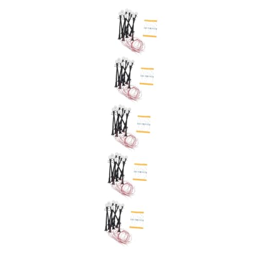 Lurrose 50 Stück Modell Straßenlaterne Mini-straßenlaterne Spielzeuge Ländliche Einrichtung Zubehör Für Spielhäuser Puppenhaus-miniaturen Lampe Miniatur Abs Dekorationen Doppelkopf Kind von Lurrose