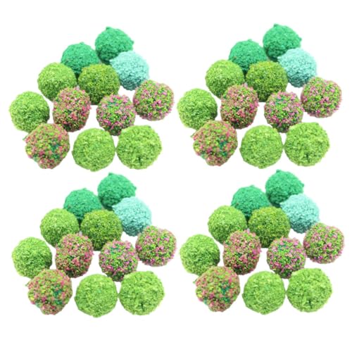 Lurrose 50 Stück künstliche Pflanzen klein Tischplatte Terrarium Anlage kunstpflanze kunstplflanze mikrolandschaft zimmerpflanzen Miniatur-Pflanzenball Feenblumen-Cluster Plastik von Lurrose