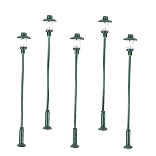 Lurrose 5St Mikro-Landschaftsgartenleuchte Sandkunst Miniaturlampen Mini-Straßenlaterne mikrolandschaft Modellbau Material Lampe Miniatur Lampenmodell Edelstahl Plus abs Green von Lurrose