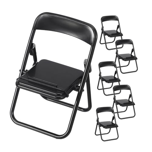 Lurrose 6 Stück Handyhalter Puppenhaus Stuhl Möbel Handyständer Telefonhalterung Smartphone Halter Handyhalter Handyständer Mikro Landschaftsdekor Schwarzer Kunststoff von Lurrose