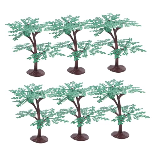 Lurrose 6 Stück Kunststoff Baummodell Grün Modellbaum Figur Modellbaum Gleis Modellbaum Zug Miniatur Modellbaum Zug Modellbaum Kleiner Baum Modellbaum Mini Bäume von Lurrose