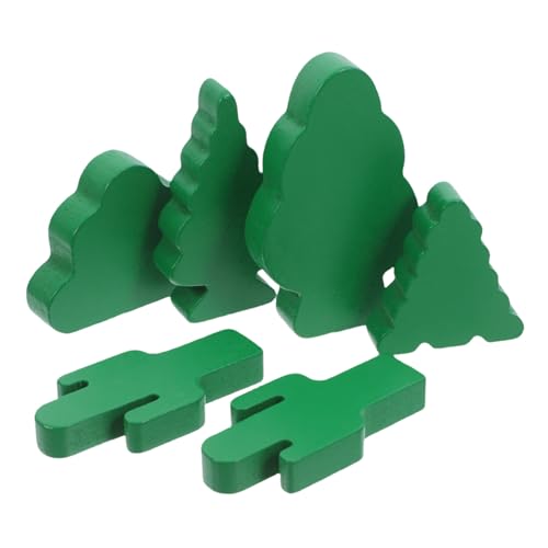 Lurrose 6 Stück Mini-baumschmuck: DIY-bastelarbeiten, Holzbäume Und Kaktus-tischdekoration, Schild, Mikro-landschaftsornamente Für Sandtisch von Lurrose