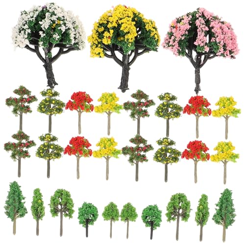 Lurrose 60st Architektonisches Sandbox-modellbaum-Set Simulationsanlagen Mikrolandschaftsbaum Miniatur-pflanzenbaum Kleine Künstliche Bäume Mini-bäume Plastik Sandkasten Materialpaket von Lurrose