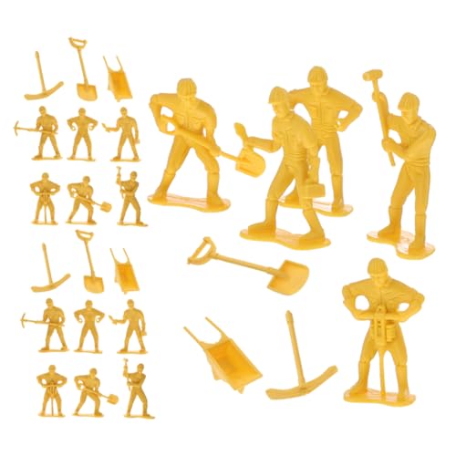 Lurrose 63 Stück Teiliges Kinderbau Set mit Realistischen Bauarbeiter Figuren und Detailgetreuen Werkzeugen Fördert Hand Auge Koordination Teamwork und Kreative Rollenspiele für Zuhause von Lurrose